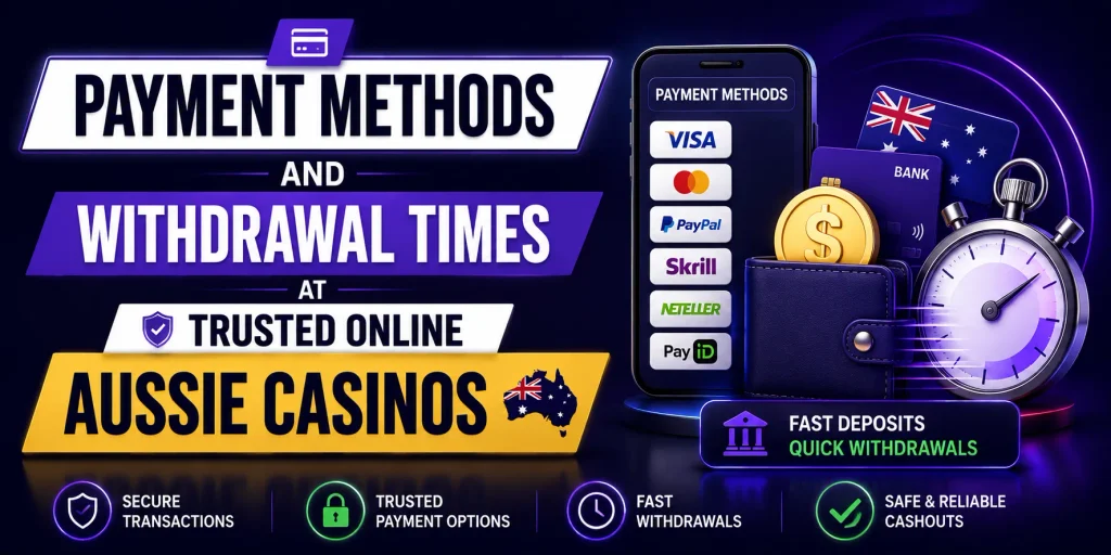 Payment Methods And Withdrawal Times At Trusted Online Aussie Casinos